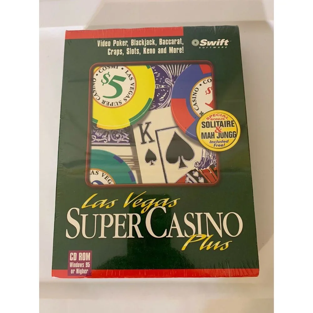 New LAS VEGAS SUPER CASINO PLUS - PC CD-ROM for WINDOWS 95 by COSMI/SWIFT (1997)
